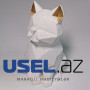 Polygonal sculpture "Cat" in papercraft technique
